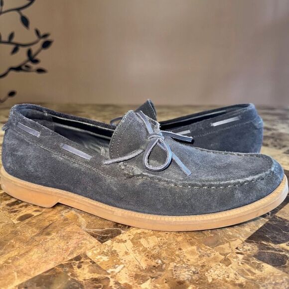 ZARA Men's Black Brown Slip On Lace Loafer Shoes Suede Size 43 - Good Condition - Picture 1 of 11